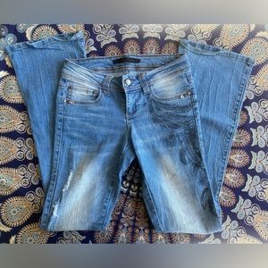 Material Girl Feather Boho Bootcut Jeans -29